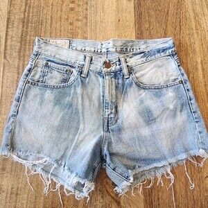 Polo Ralph Lauren Shorts Womens 27 Blue Crosby Denim Cutoff Frayed Hem High Rise
